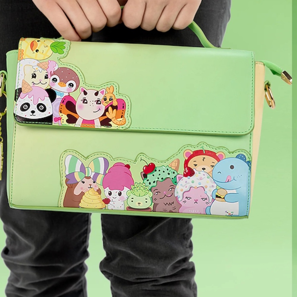 Mariah Elizabeth NWT Playful Green Crossbody Bag with Cartoon Characters - Picture 2 of 11